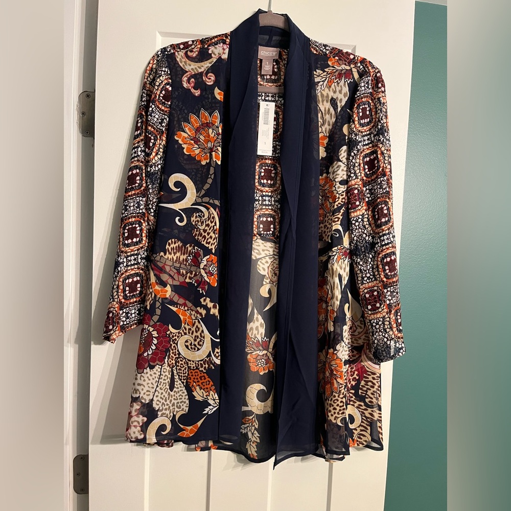 Chico's Multicolor Patterned Kimono